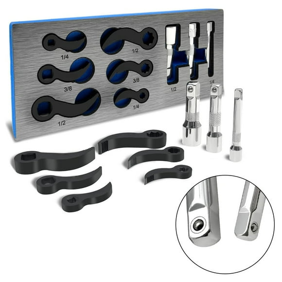 1set Pry Bar Wrench Adaptor Head Kit 1/2'' 3/8'' 1/4'' Drive Breaker Bar Ratchet Crowbar Adapter Head Tools Car Repairing Tools