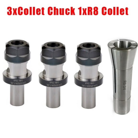 1set R8 ER20 COLLET CHUCK SEST 3PCS 3/4 ER20 1.38 TTS TOOL HOLDER Hand Tools Power Tools Accessories