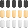 thumbnail image 1 of 1set Rectangle DIY Engraving Blank Tag Solider Blank Base ID Charms 304 Stainless Steel Pet Name Charms Metal Blank Keychain Crafts for Engraving Tags, 1 of 8