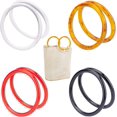 thumbnail image 1 of 1set Round Purse Handles 8pcs Classic Pattern Resin Handbag Handles and Plastic Handbag Handle Decorative Handbag Handle for Beach bag Macrame Market Bags Crafting (4.72inch), 1 of 6