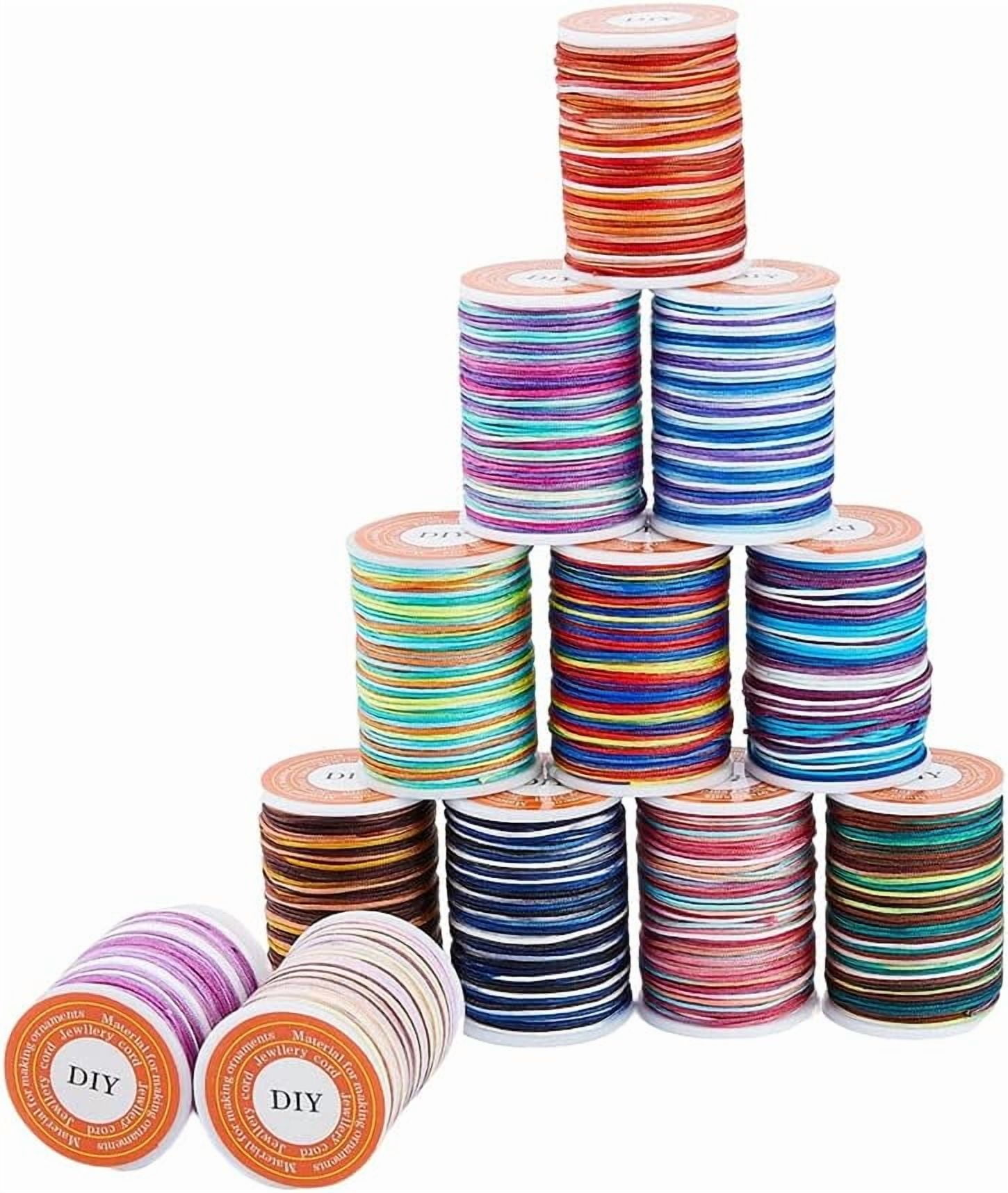 1set Segment Dyed Polyester Thread Cord Mixed color 0.6mm about 10m ...