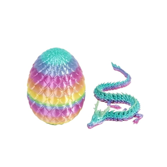 1set Silk Rainbow Size: 45*5*5cm + 13 3D Printed Dragon Eggs, Chinese Dragon Ornaments.