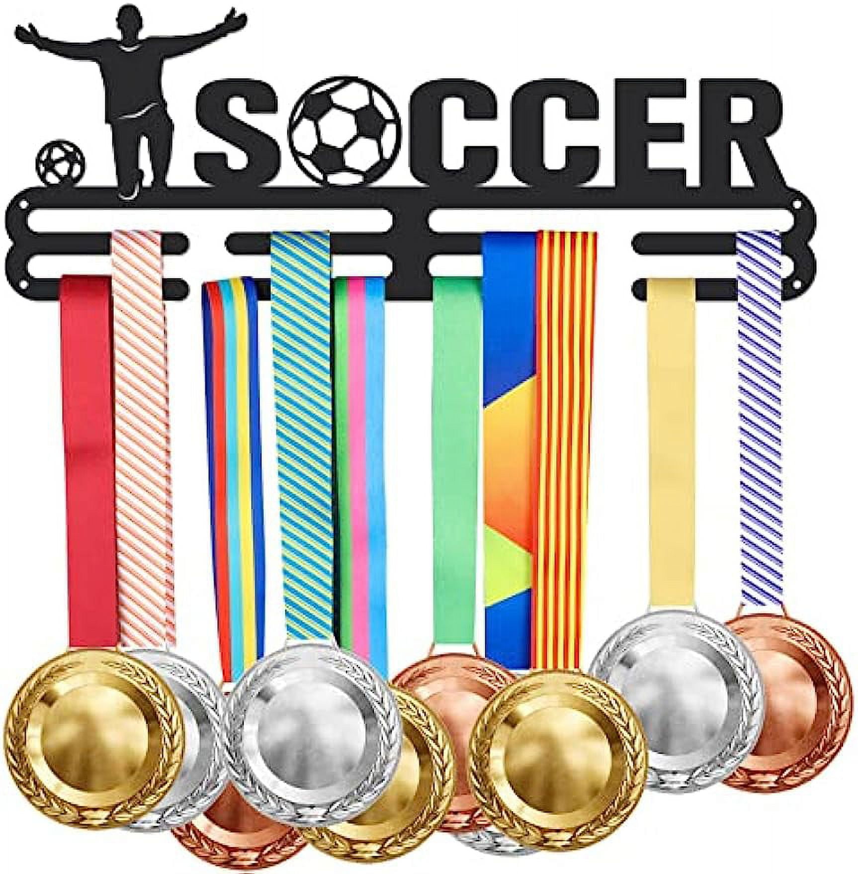 Portamedaglie United Medals In Acciaio | Display Per 30 Medaglie | Design Moderno Con Rivestimento Nero Opaco - Foto 3