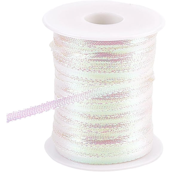 1set Sparkle Nylon Ribbon for Dreadlock Braiding Rope Gift Wrapping Ornament Hanging Light Cyan 1/4 inch(5mm)
