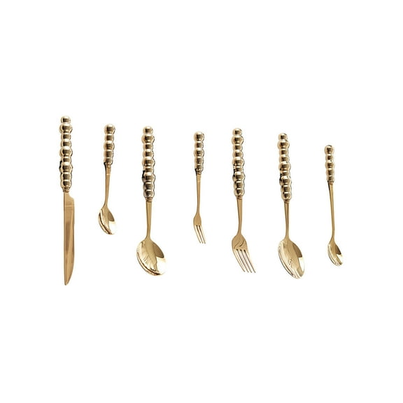 1set Stainless Steel Cutlery Pearl Handle Fork Knife Spoon Kit for Western Dining Ergonomic Design for Comfort Balance for Home Restaurants