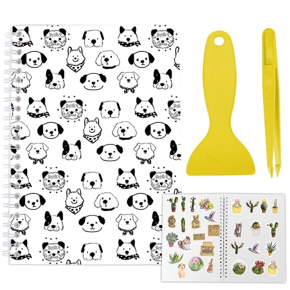 1set Sticker Collection Book Hand Account Release Paper Dog