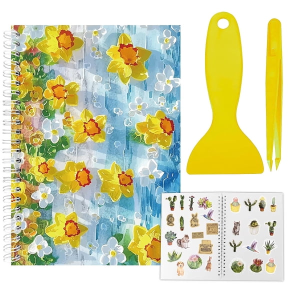 1set Sticker Collection Book Hand Account Release Paper Flower 210x148mm