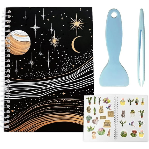 1set Sticker Collection Book Hand Account Release Paper Planet 210x148mm
