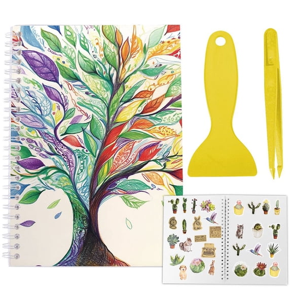 1set Sticker Collection Book Hand Account Release Paper Tree 210x148mm