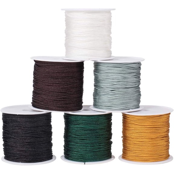 1set Thread Cord DIY Ball Jewelry Making Cord Mixed Color 0.8mm 1Roll/Color DIY Nylon
