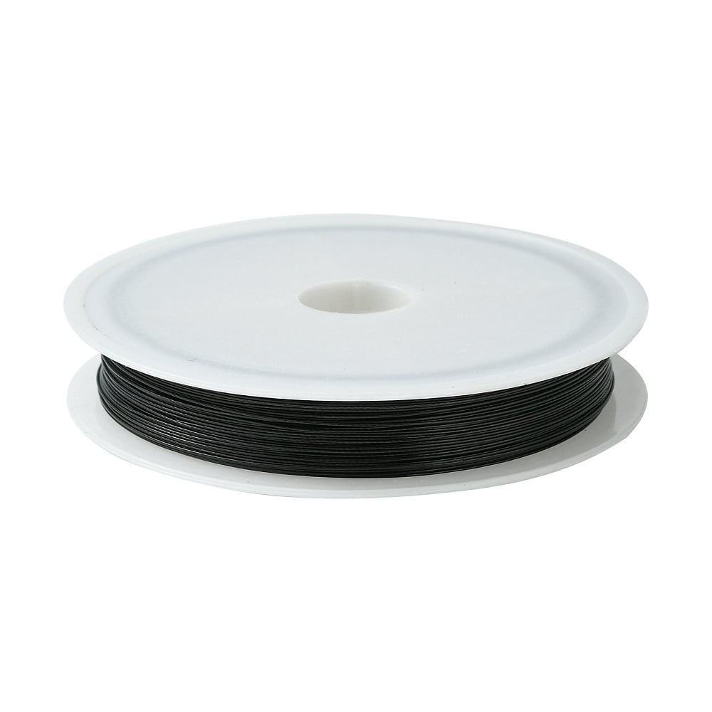 1set Tiger Tail Wire Nylon-coated Stainless Steel Black 0.38mm about 196.85 Feet(60m)/roll 10 rolls/set