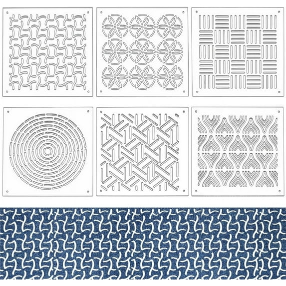 1set Transparent Acrylic Templates for Craft Supplies Square Mixed Shapes 11.9x11.9x0.3cm Hole: 2mm 6pcs/set