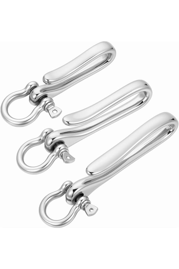 1set U-Shaped Brass Key Hook Shanckle Clasps for Wallet Chain Key Chain Clasp Pocket Clip with Brass D-Ring Anchor Shackle Clasps 49~71.5x16~17.5x7~8.5mm Hole: 4.5~5.5mm