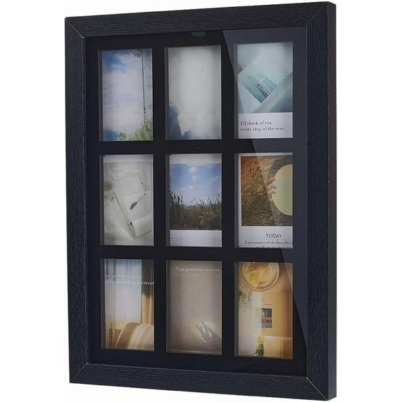1set Wall-mounted Fibreboard & EVA Display Frame for Card Brick Rectangle Black 400x332x30mm Inner Diameter: 109x71mm