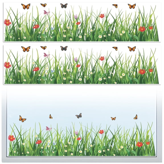 1set Waterproof PVC Colored Laser Stained Window Film Static Stickers Rainbow Electrostatic Window Decals Grass 300x1200mm 2pcs/set