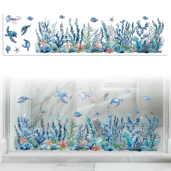 1set Waterproof PVC Colored Laser Stained Window Film Static Stickers Rainbow Prism Electrostatic Window Decals Fish 300x1200mm 1set