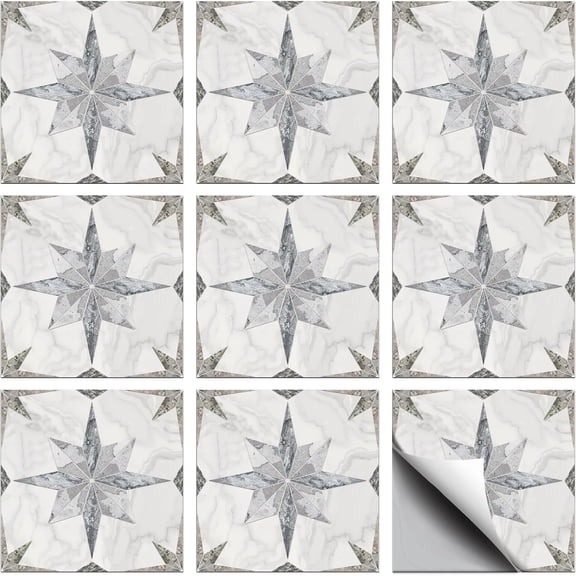 1set Waterproof PVC Tile Stickers for Kitchen Bathroom Waterprrof Wall Tiles Star 100x100mm 36pcs/set
