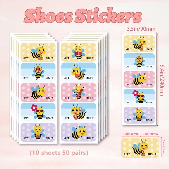 1set Waterproof Paper Sticker Rectangle Bees 240x90mm