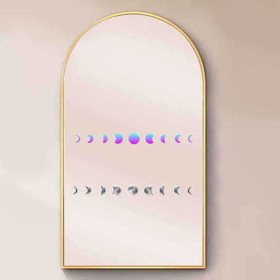 1set Waterproof Reflective Plastic Mirror Stickers with Adhesive Tape Moon 100x30mm 2pcs/set Plastic