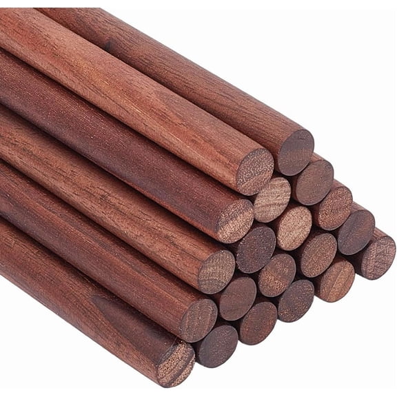 1set Waxed Round Wooden Sticks Dowel Rods for Children Toy Building Model Material Macrame Craft Supplies Coconut Brown 149x10mm 20pcs/set