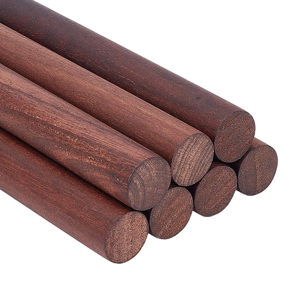 1set Waxed Round Wooden Sticks Dowel Rods for Children Toy Building Model Material Macrame Craft Supplies Coconut Brown 149x18mm 6pcs/set