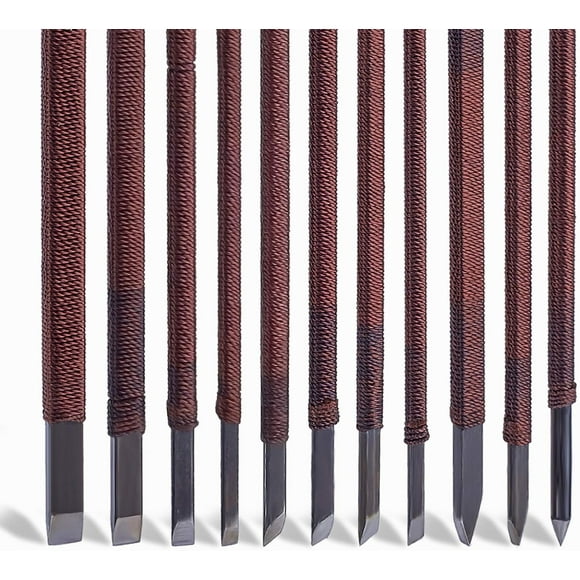1set Wood Chisels set Tungsten Steel Wood Carving Tool for Stone Seal Graver with Cloth bag Brown bag: 16x9x2.2mm 11pcs/set