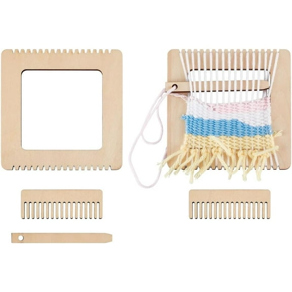 1set Wood Crochet Blocking Board Knitting Loom for Making Cushions Scarves Hats Headbands Shawl Blanched Almond 120x120x5mm
