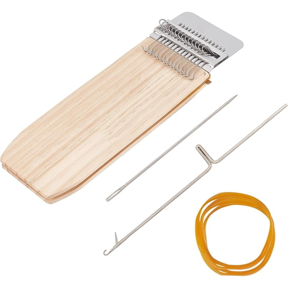 1set Wood Knitting Looms Mini Weaving Frame Loom Kit with Pin Rubber ...