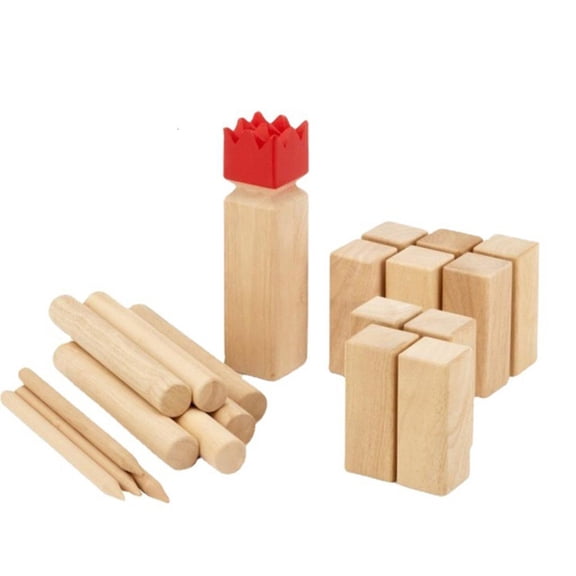 1set Wood Kubb Yard Game Set for Family Members Easy to Learn with Portable Carrying Case--