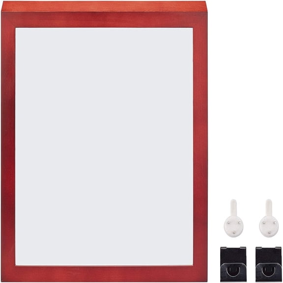 1set Wood Picture Frame with Organic Glass for Wall Hanging and Tabletop Display Rectangle Dark Red 33.2x28.2x2cm Inner Size: 29.2x24.2cm