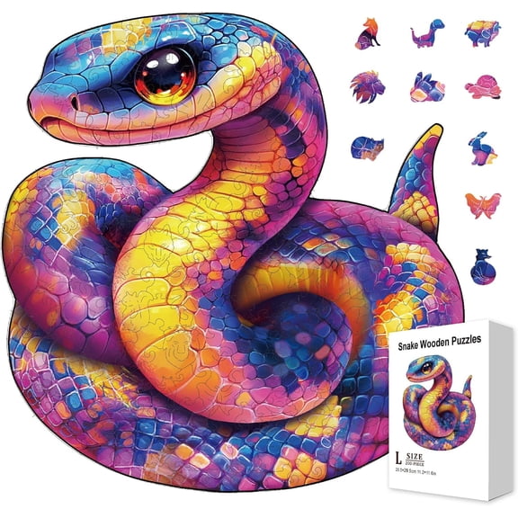 1set Wooden Assembly Animal Kits for and Dragonfly Model Puzzle for Intelligence Snake 295x285x4mm box:19.8x15.9x5.5cm.