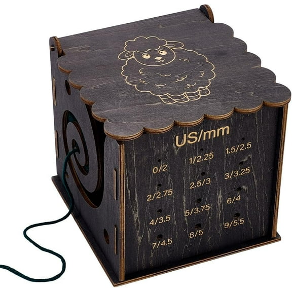 1set Yarn Storage boxes Kit Square Coffee 10.4x14x13.7cm