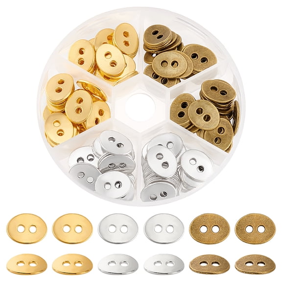 1set style Oval Buttons Mixed color 14x11x1mm Hole: 2mm 3 colors 40pcs/color 120pcs