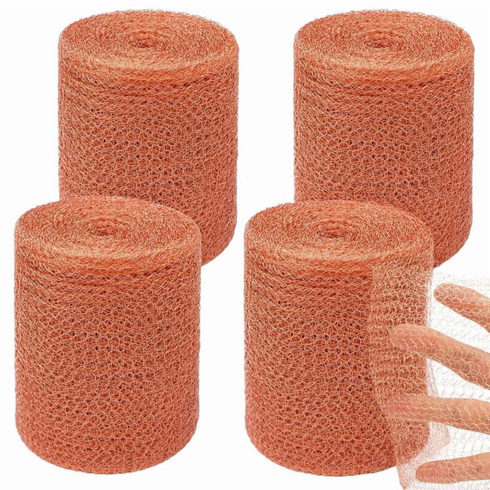 4-Piece Copper Mesh Rodent Control Kit 5 X 33inch Rust-Proof Copper Mesh Roll for Gardening Seals Water Openings