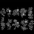 thumbnail image 1 of 1sheet 10 pcs Floral Pattern Iron on Rhinestones Transfer T-Shirt Heat Transfer Designs Flower Stickers Rhinestone Bling Decals for Clothing Tote Bag DIY Art Craft Gifts, 1 of 7