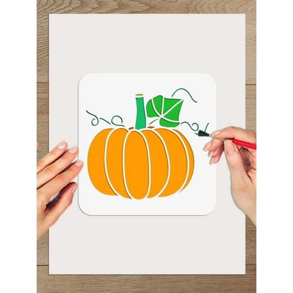 1sheet 1Pc Pumpkin Painting Stencil Autumn PET Plastic Hollow Out Drawing Stencils for Greeting Card DIY Scrapbook Photo Album Painting on Wood Wall Fabric Home Decor 200x200mm for DIY Others