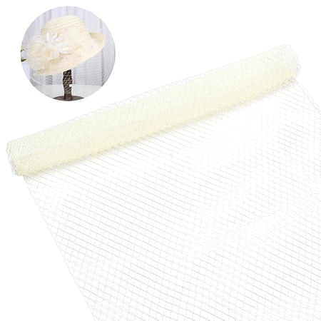 1sheet 2.18 Yards Birdcage Veil Netting Fabric 17inch Wide Organza Tulle Fabric Net Mesh Beige Russian Netting Hat Veil Millinery for Wedding Sewing Dress Decoration