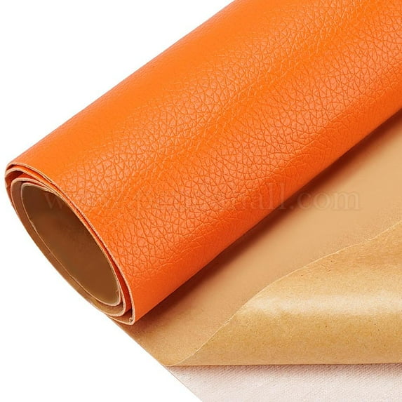 1sheet Adhesive Leather Repair Patch for Sofa Couch Car Seat Furniture - Orange 0.8mm Thick