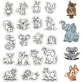 thumbnail image 1 of 1sheet Animals Clear Stamps Koala Elephant Lion Rabbit Reusable Transparent Silicone Stamp Seals Postmark for Scrapbooking Film Frame Photo Album Decorative Journaling Card Making Decor, 1 of 9
