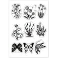 thumbnail image 1 of 1sheet Butterfly Flower Clear Stamps Silicone Stamp Cards for Card Making Photo Album Decoration, 1 of 7