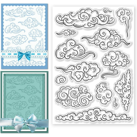 1sheet Custom PVC Plastic Clear Stamps for Scrapbooking Photo Album Decorative Cards Making Cloud 160x110mm