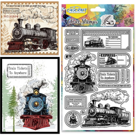 1sheet Custom PVC Plastic Clear Stamps for Scrapbooking Photo Album Decorative Cards Making Train 160x110mm