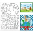 thumbnail image 1 of 1sheet Decorative Clear Stamps Earth Animal Plastic Stamps Earth Day Silicone Stamp Film Frame Transparent Seal Stamps, 1 of 9