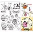 thumbnail image 1 of 1sheet Easter Clear Stamps Rabbit Wreath Egg Silicone Stamps Bunny Transparent Seal Stamps Film Frame Clear, 1 of 9
