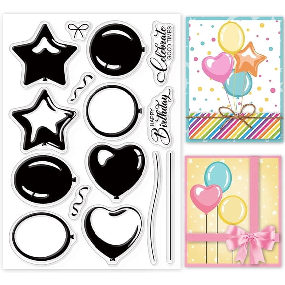 1sheet Heart Clear Stamps Birthday Love Silicone Clear Stamp Seals for Cards Making Scrapbooking Photo Journal Album Decoration
