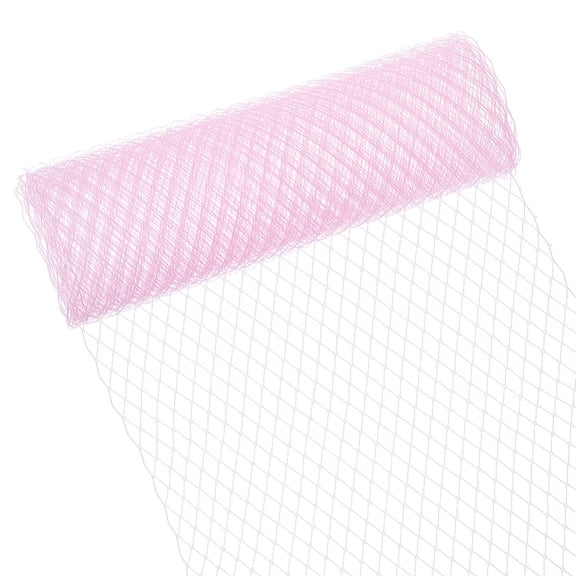 1sheet Nylon Net Mesh Fabric Birdcage Bridal Veil Netting Fabric Wedding Hat Veil Mesh Trimmings Fabric for Wedding Decoration Sewing Hat Decorating Pearl Pink 24~26.5x0.02cm Nylon