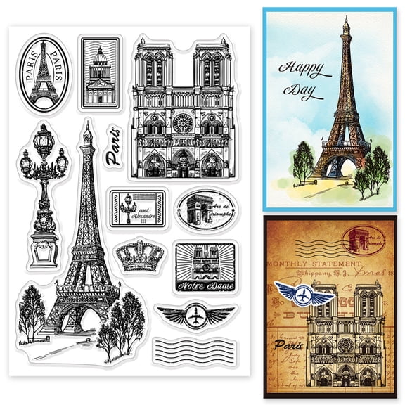 1sheet PVC Plastic Clear Stamps for DIY Scrapbooking Photo Album Decorative Cards Making Building 160x110x3mm