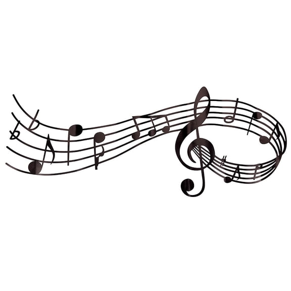 1sheet PVC Wall Stickers Self-adhesive Decals for Home Wall Decorations Music Note Pattern Black 606x251x0.24mm