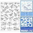 thumbnail image 1 of 1sheet Paper Airplane Clear Stamps for Cards Making Origami Background Silicone Clear Stamp Seals, 1 of 8