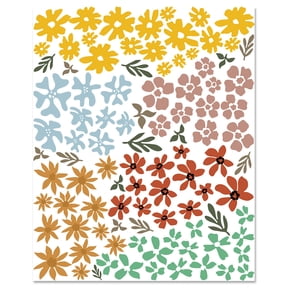 1sheet Rectangle with Face Pattern Paper Gift Wrapping Paper Across Flower 350x280x0.5mm